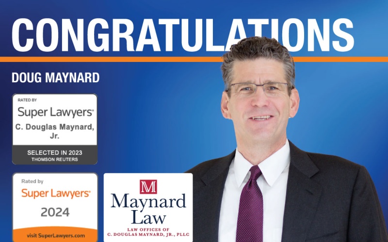 Doug Maynard Headshot with Super Lawyers 2024 Badge